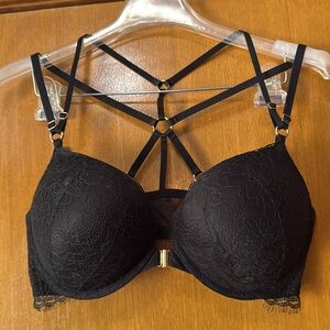 Victoria's Secret Black Strappy Lace Bra